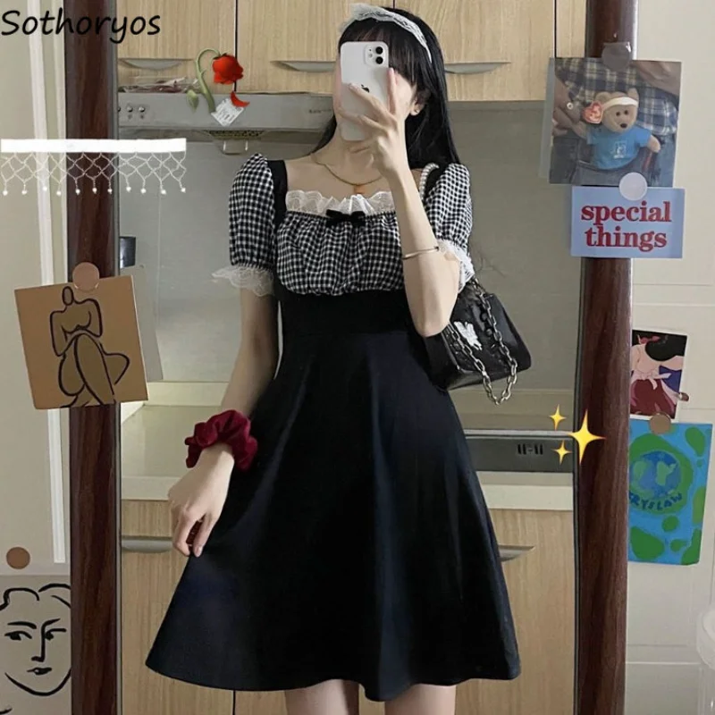 

Женские платья во французском стиле, шикарные простые облегающие элегантные трапециевидные модные удобные клетчатые уличные платья с высо...