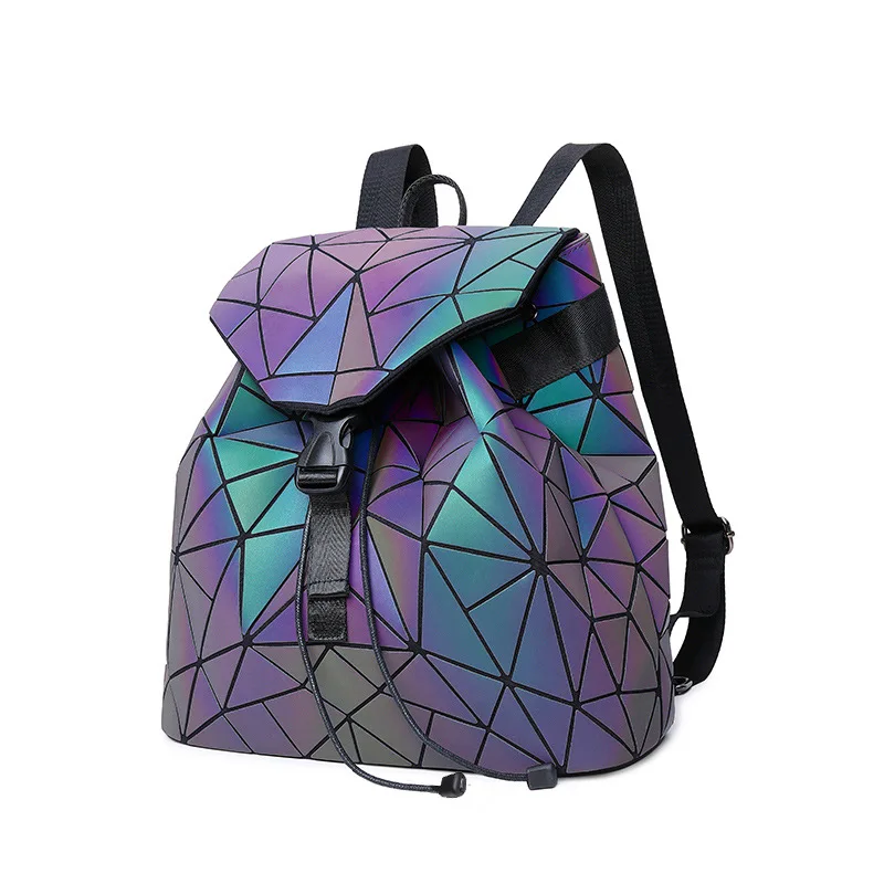 

Новый светящийся в темноте рюкзак на плечо для мужчин и женщин универсальный цвет геометрический ромб компьютерный рюкзак