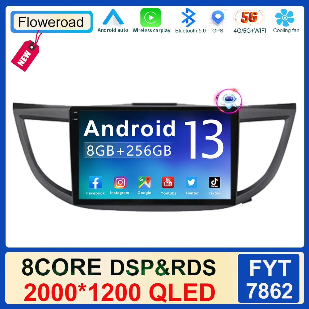 

2K SCREEN For Honda CRV CR-V 4 RM RE 2011-2018 Multimedia Video Player Navigation Stereo Carplay Car Radio GPS No 2din 2 din dvd