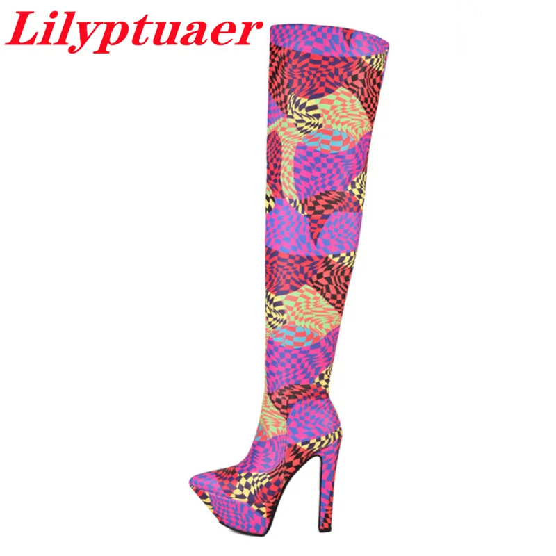 

LILYPTUA ZA Platform Boots, Fashion Pointed Toe Sexy Zipper High Heels, Luxury Designer Shoes, Boots Woman Winter 2022, Big Size