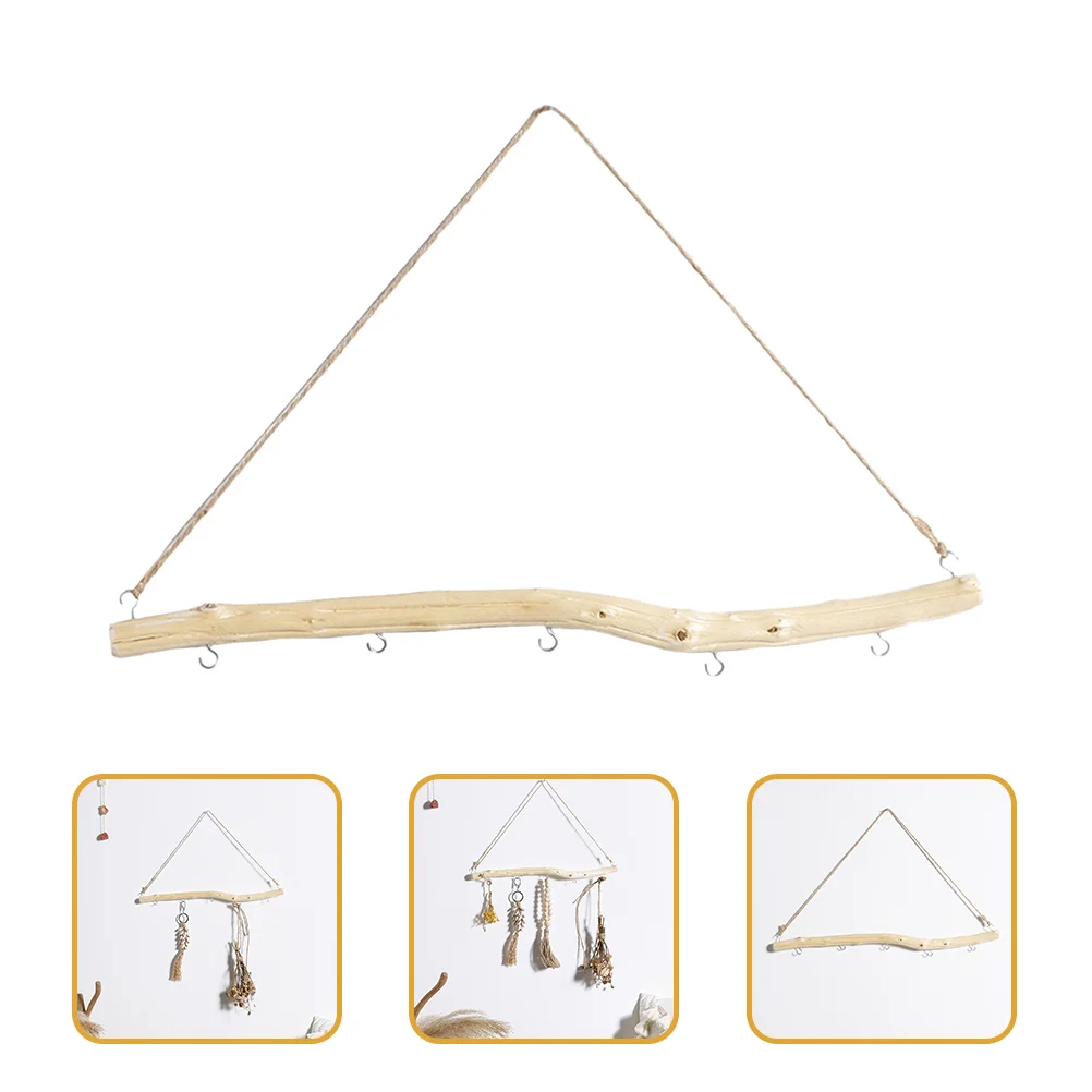 

Wall Hooks Hanging Jewelry Wood Hanger Shelf Display Holder Entryway Key Necklace Basket Rack Accessory Hook Mounted Organizer