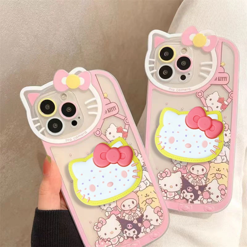Чехол для телефона Sanrio с рисунком Hello Kitty iPhone 15 14 13 12 11 Pro Max X XR XS MAX 7 8 Plus vogue Girl Y2k