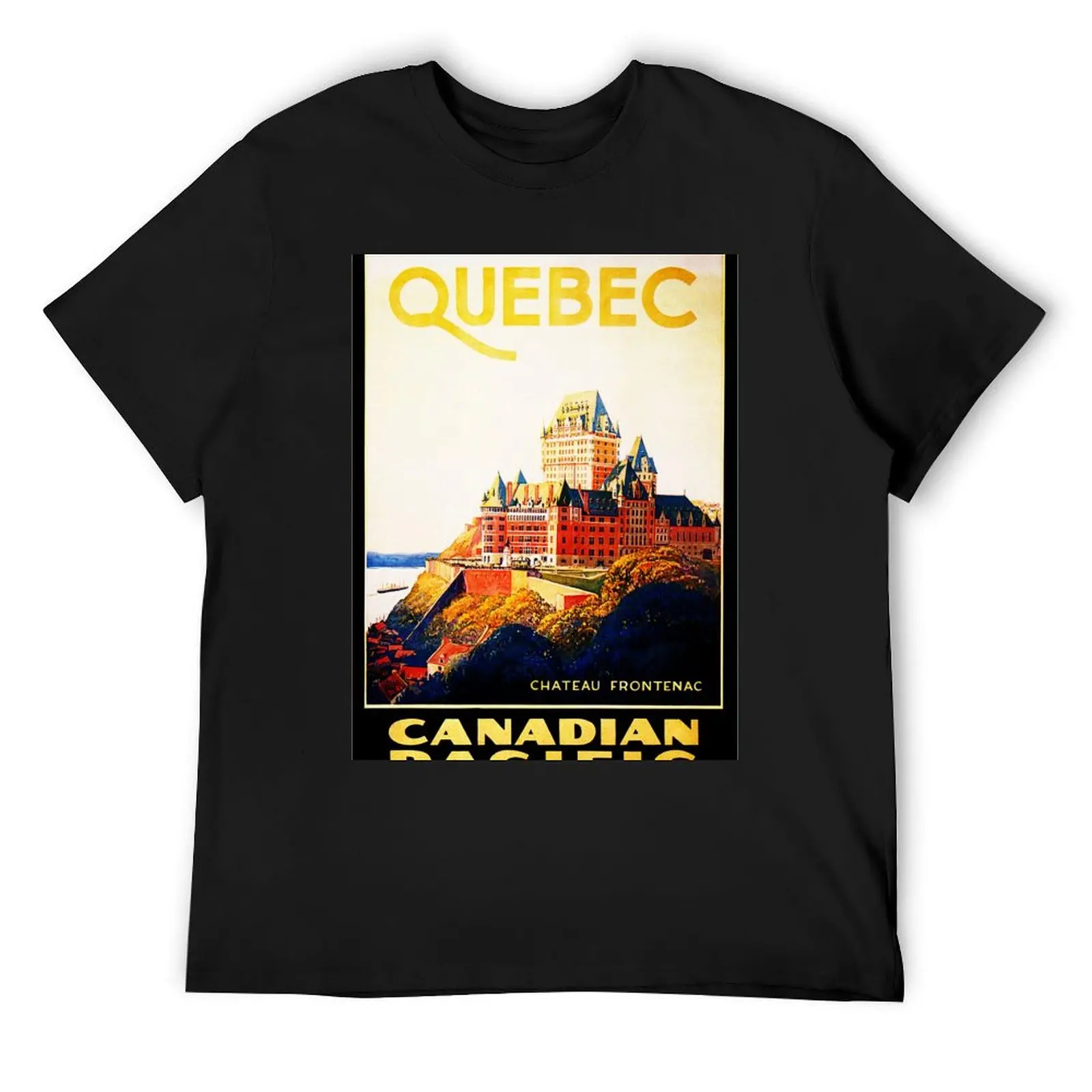 QUEBEC LE CHATEAU FRONTENAC HOTEL Канада Винтажная футболка с плакатом для туризма винтажная