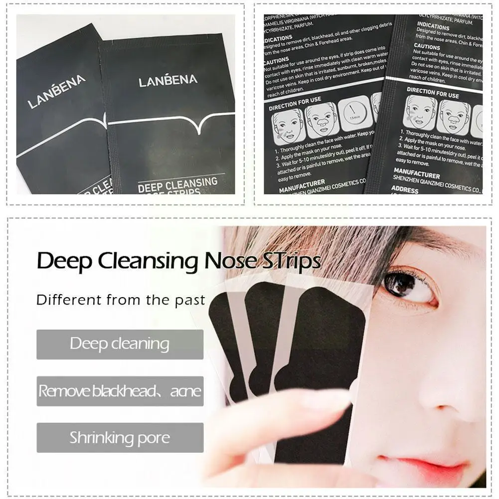 

1 Pc Blackhead Deep Cleaning Bamboo Charcoal Minerals Nose Pore Off Face Strips Peel Pack R7z0