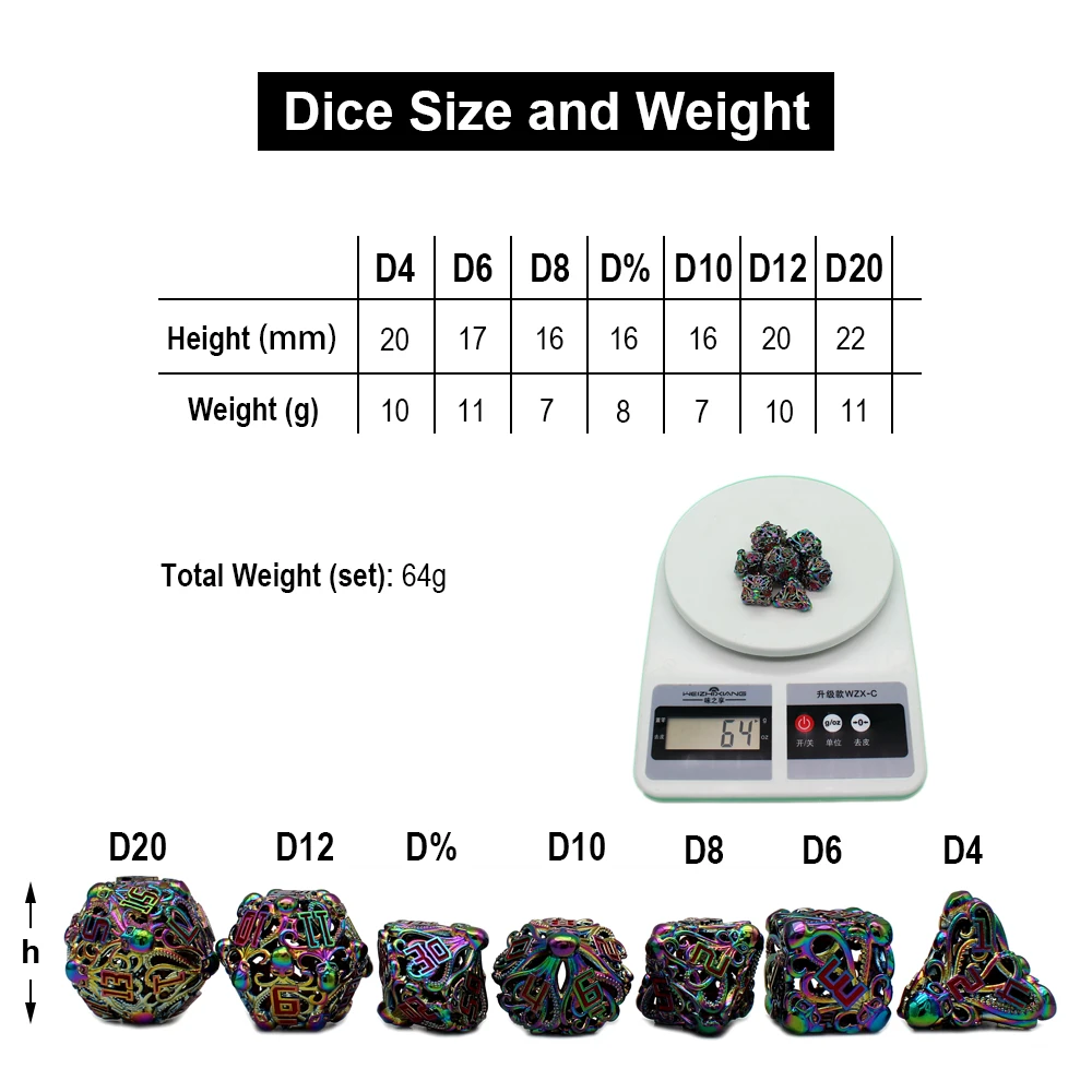 2022 полые металлические кости осьминог новый стиль D &amp 7 шт. игральные DND набор