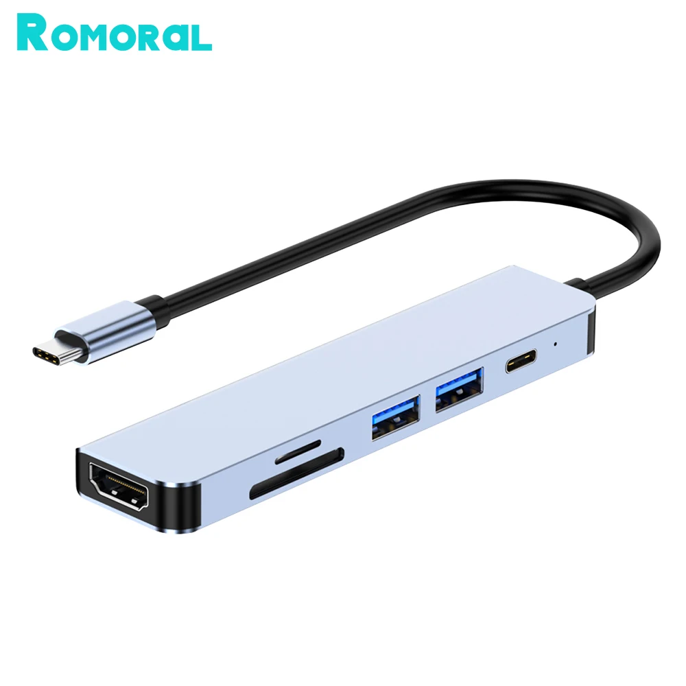 

3.1 Type-C To HDMI Adapter 4K Thunderbolt USB C Hub with Hub 3.0 2.0 TF SD Reader Slot PD for MacBookPro Air USB C Splitter