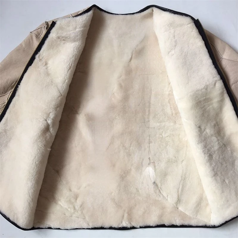 Мужская стеганая куртка из овчины с овчиной | одежда