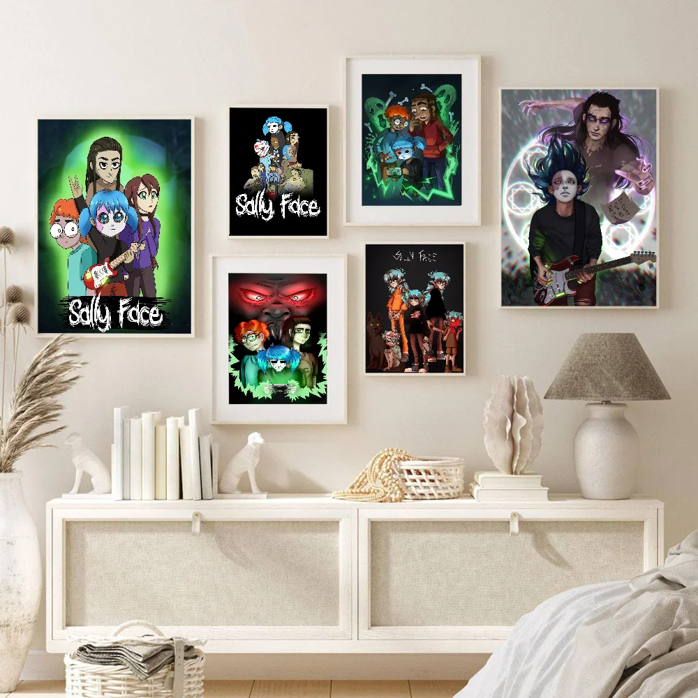 Аниме Салли Лицо Плакат Стикер Ретро Японский Стиль Белая Бумага Клейкая