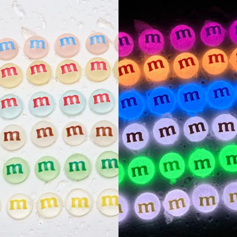 

20PCS Luminous Cartoon Resin Nail Art Charms Rhinestone 3D Colorful Nail Decorations Supplies Jewelry Kawaii Accessories 8mm DIY