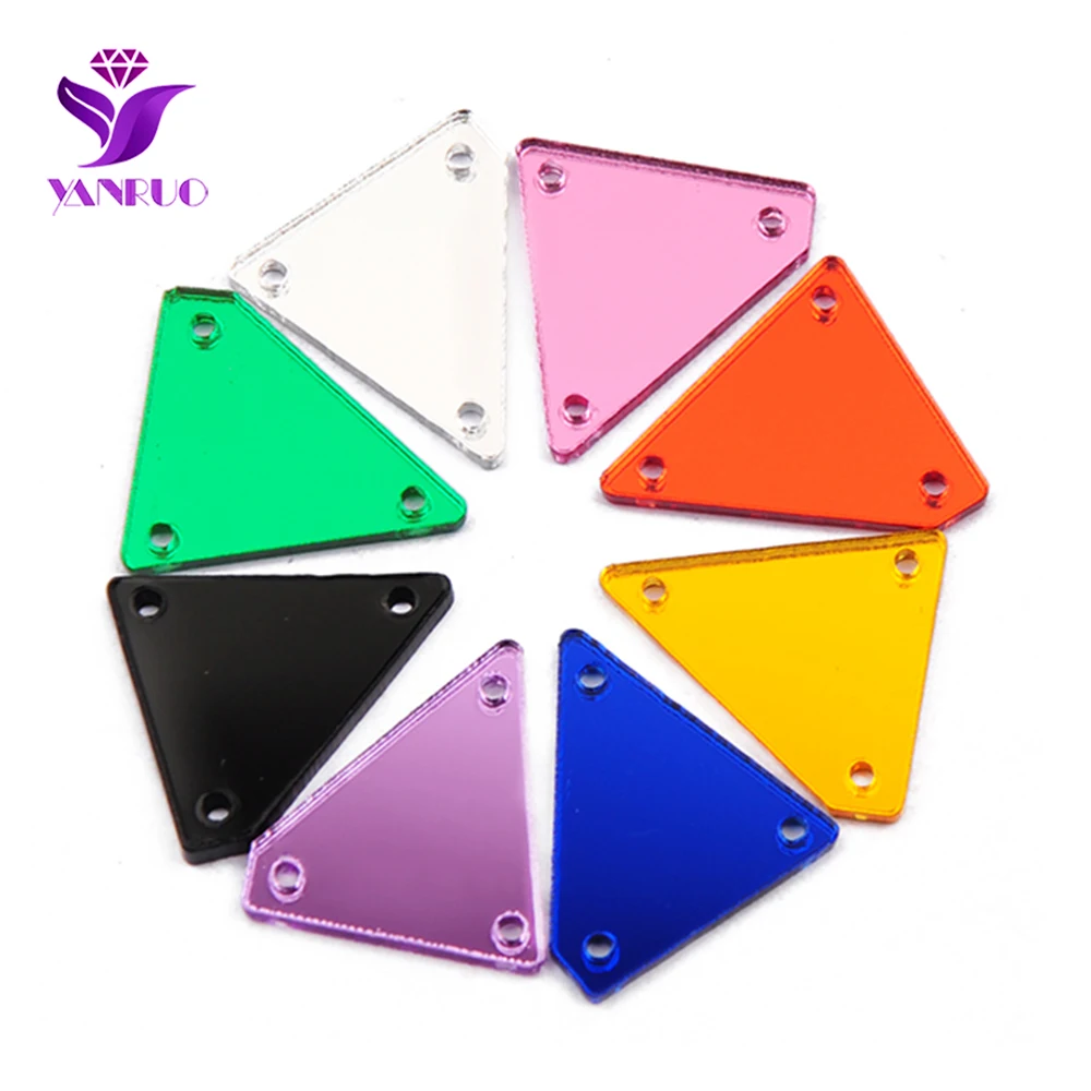 30 шт. Необычные треугольные зеркальные Стразы YANRUO пришивные стразы с плоской