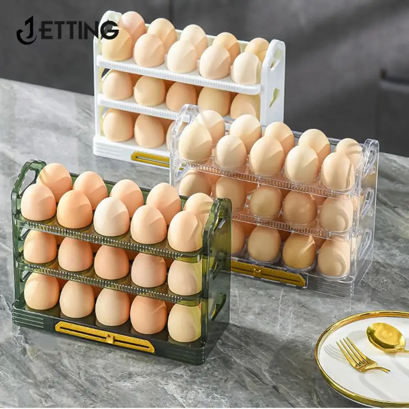 

1 шт. 3-уровневый держатель для яиц, поднос для яиц, корзины, буфета, столешница, полка, контейнер для хранения яиц с ручкой, холодильник