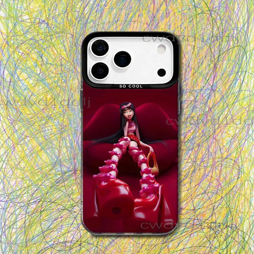 Фото Модный чехол B-Bratz Doll для iPhone 17, 16, 15, 14, 13, 12, X, 8, Pro, Max, Plus, SE4, Air, Mini, черный, матовый, IMD №5