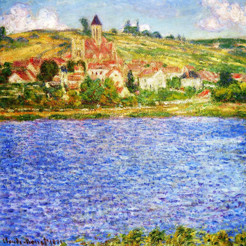 

Claude Monet paintings,Vetheuil, Afternoon, Impression landscape oil painting on canvas,Hand paited oil painting,Wall decor