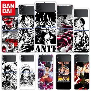 movil phone funda for samsung z flip 3 transparent hard case zflip3 5g clear pc protective celular cover sac one piece anime free global shipping