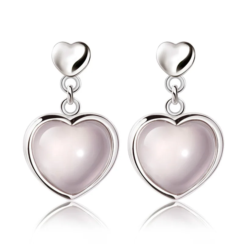 

Hibiscus Stone Earrings Silver Plated Pink Crystal Drop Earrings For Women Earing Jewelry Earings Earring Kolczyki CF2