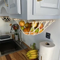 Kitchen Accessories Under Cabinet Hanging Fruit Basket Hanging Storage Mesh Bag For Kitchen Kitchen storage Fruit Hammock