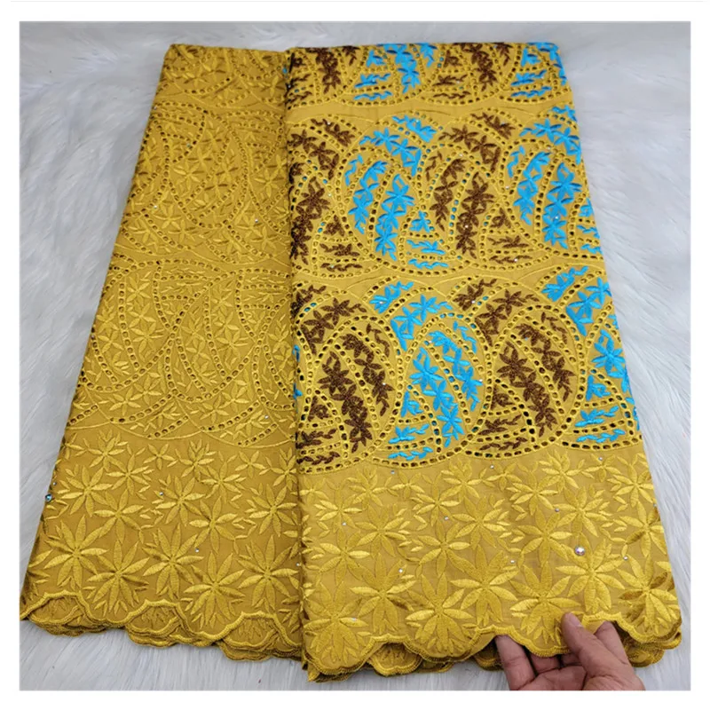 

2.5+2.5yards 2022 the latest cotton lace fabric fashion style swiss voile lace fabric in swizerland for women dress A324195