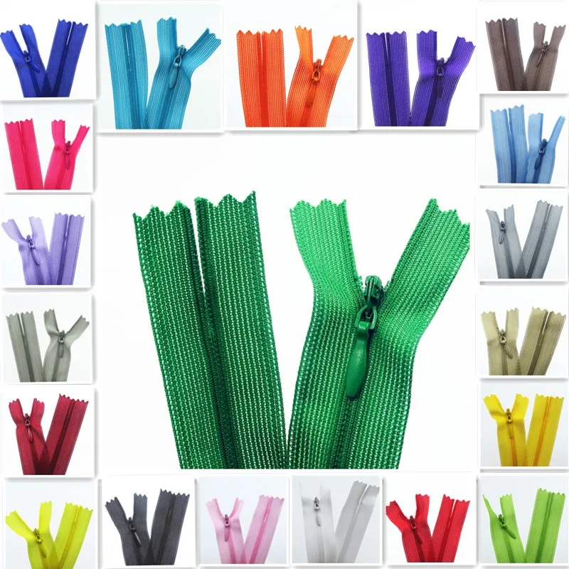 

10 Pcs 3# 30-50 Cm (12-20 Inches) silk Zipper Suitable For Clothes And Skirts 20 Color Optional