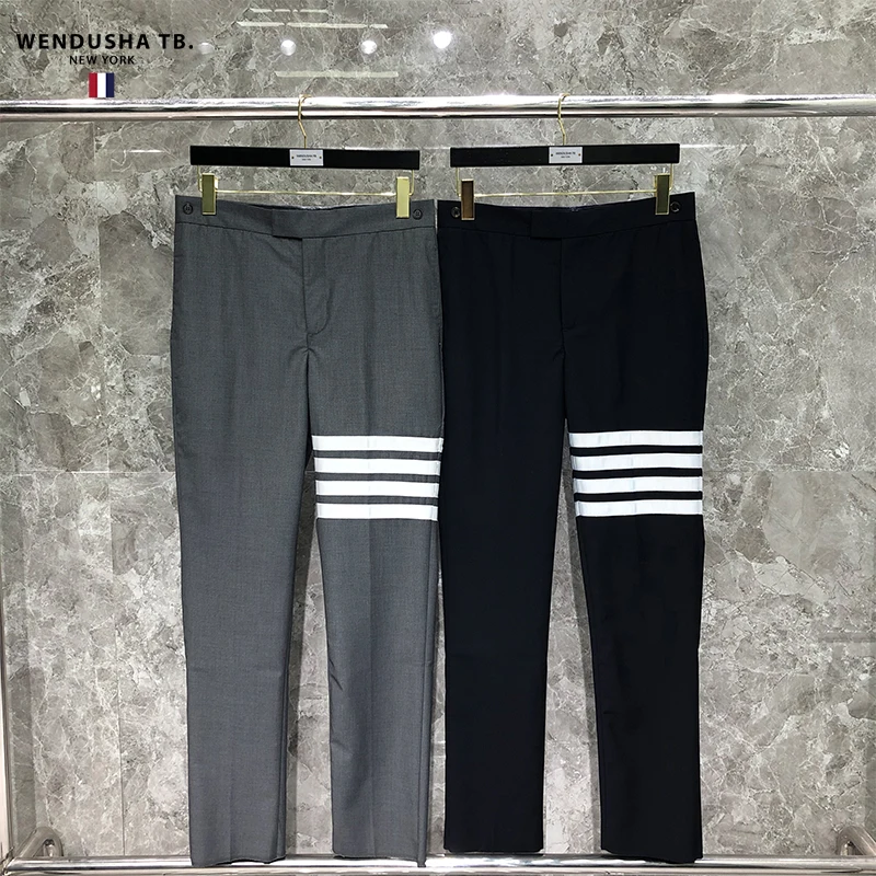 

TB Pants for Men and Women Lovers Classic Long Trousers White Collar Best Man Business Tide Brand Correct Version of The Brand