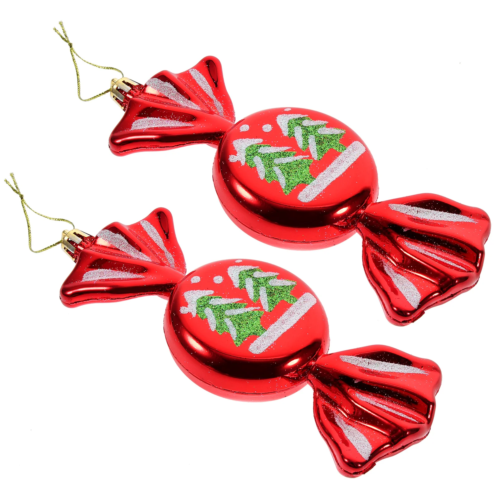 

2 Pcs Christmas Tree Pendant Candies Ornaments Candy Charm Decoration Plastic For