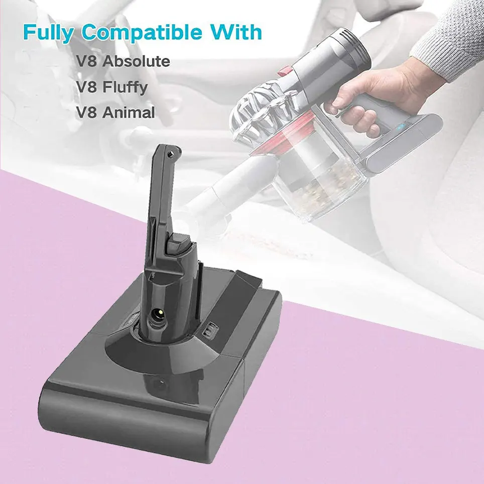 

2022 V8 21.6V lithium replacement battery compatible with V8 Absolute cordless handheld vacuum cleaner V8 fluffy vacuum