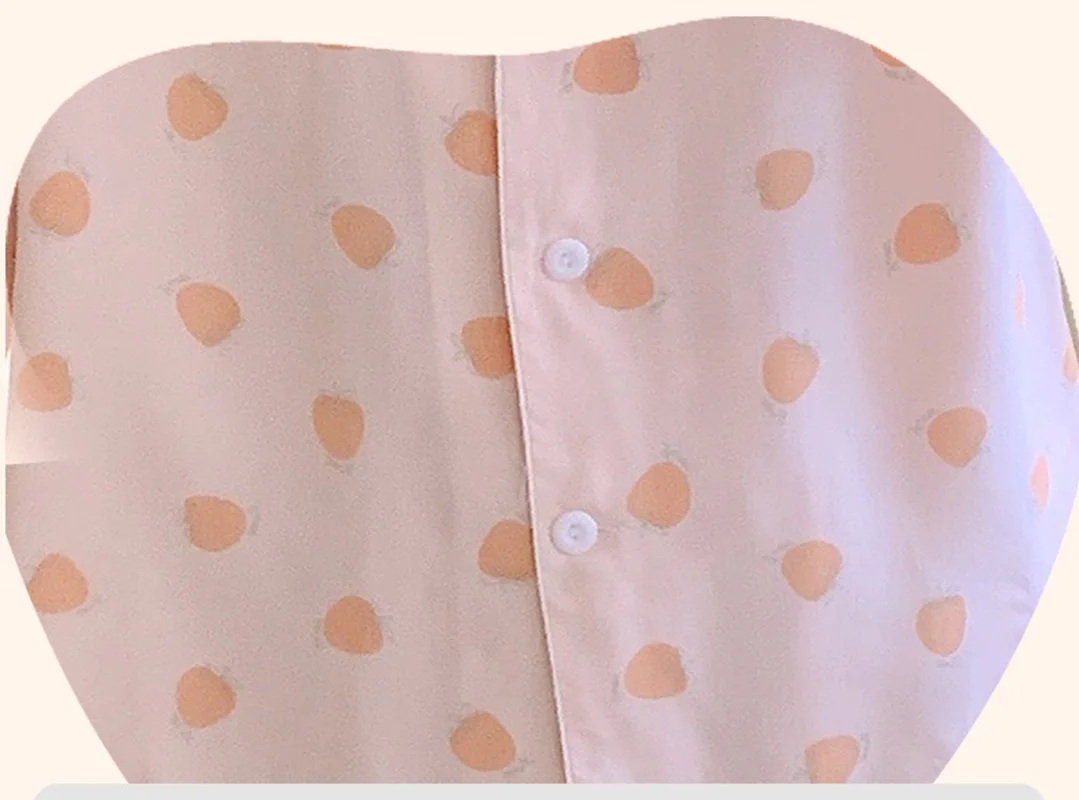 Summer Pajamas Set Loungewear Thin Loose Sleepwear Big Size Women's Clothing Nightgowns Homewear Short Sleeve Turn-down Collar