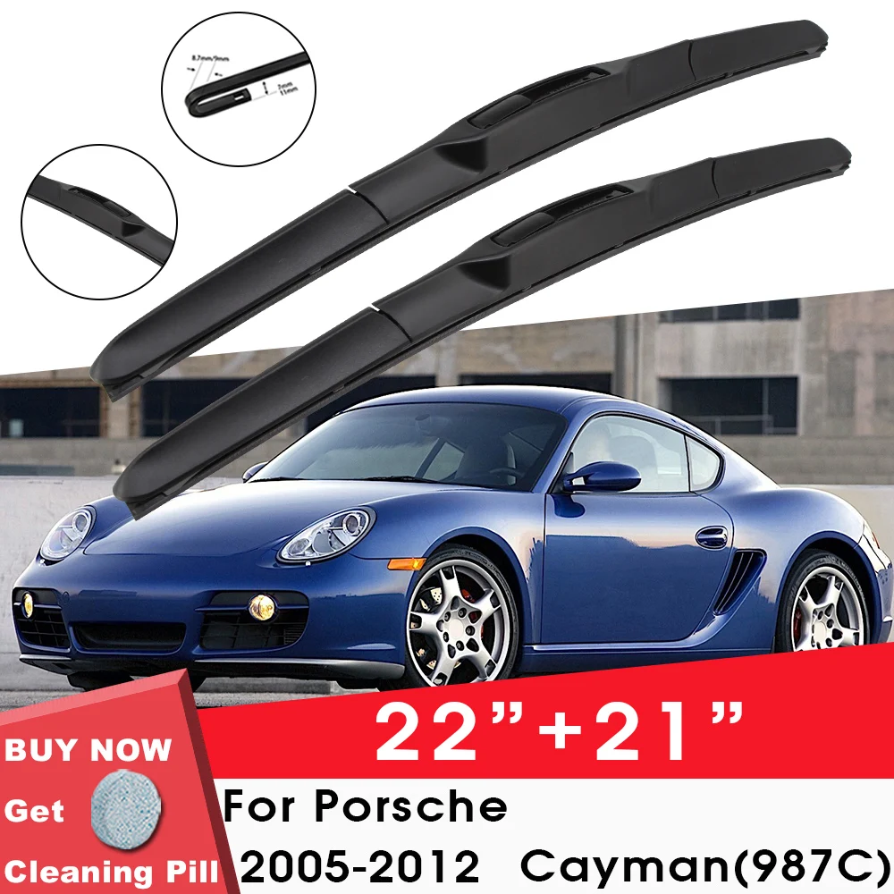 

Car Wiper Blade Front Window Windshield Rubber Wiper For Porsche Cayman(987C) 2005-2012 22"+21" LHD RHD Car Accessories
