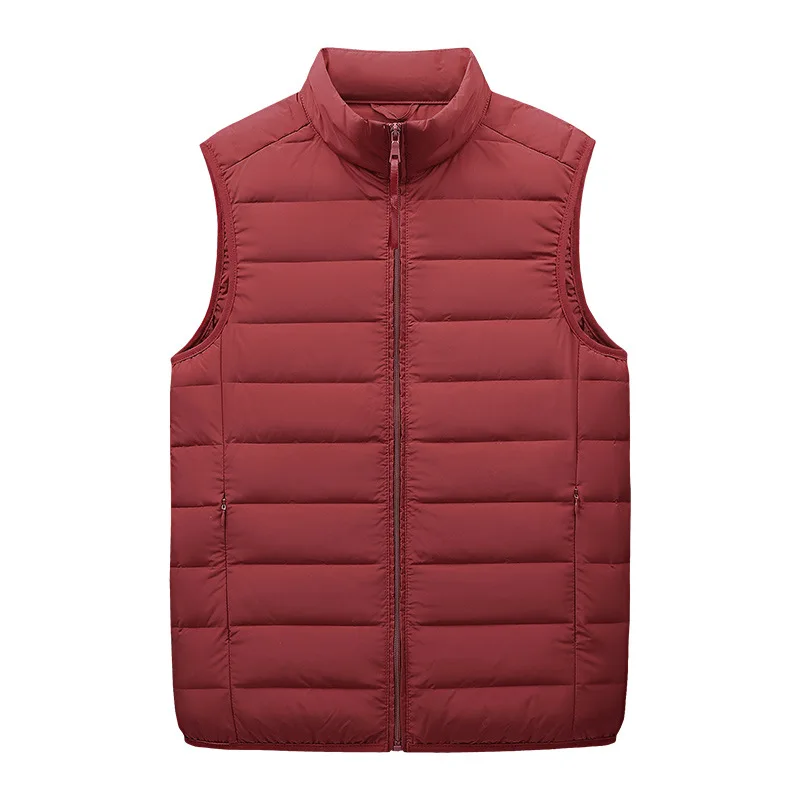 Down Vest for Men In Autumn and Winter New Stand Collar Waistcoat White Duck Down Light and Warm Casual Coat