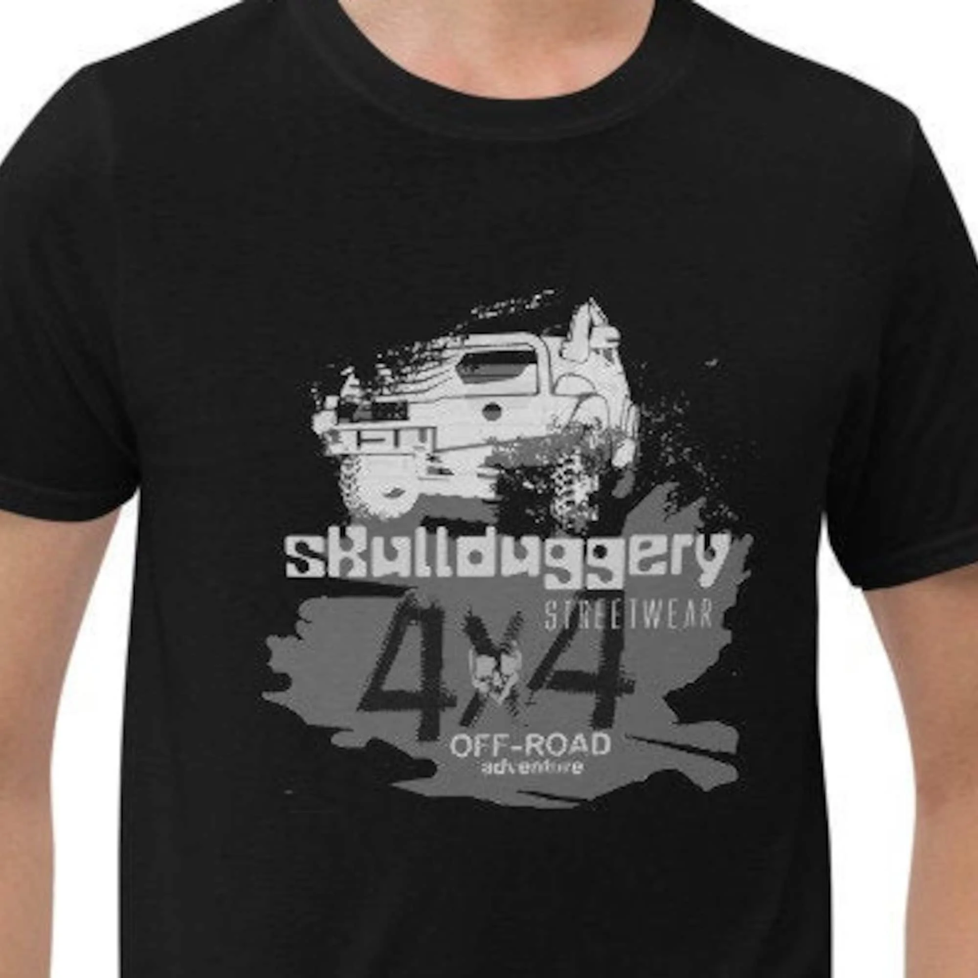 4X4 внедорожник Приключения черепа поддельная уличная одежда дизайн футболки