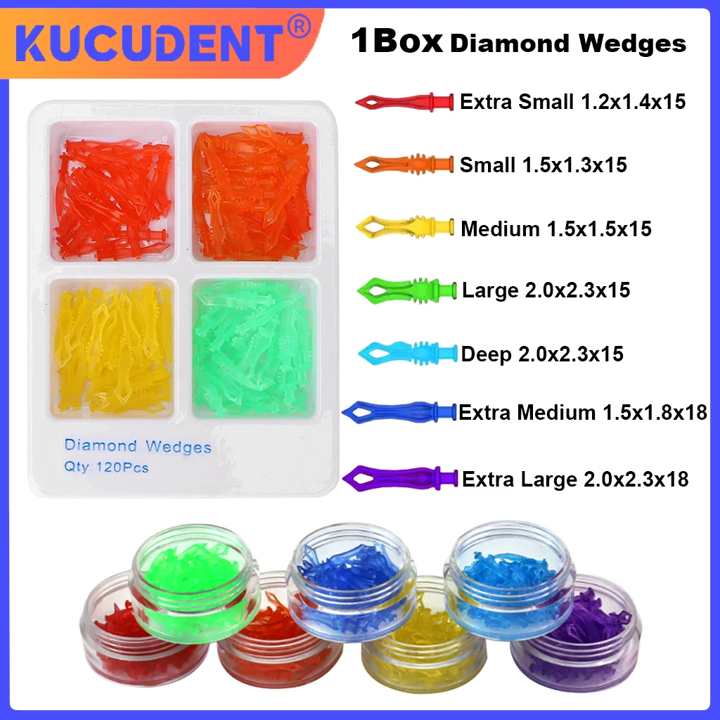 1Box Dental Diamond Wedges Одноразовые пластиковые стоматологические клинья межзубные зубы