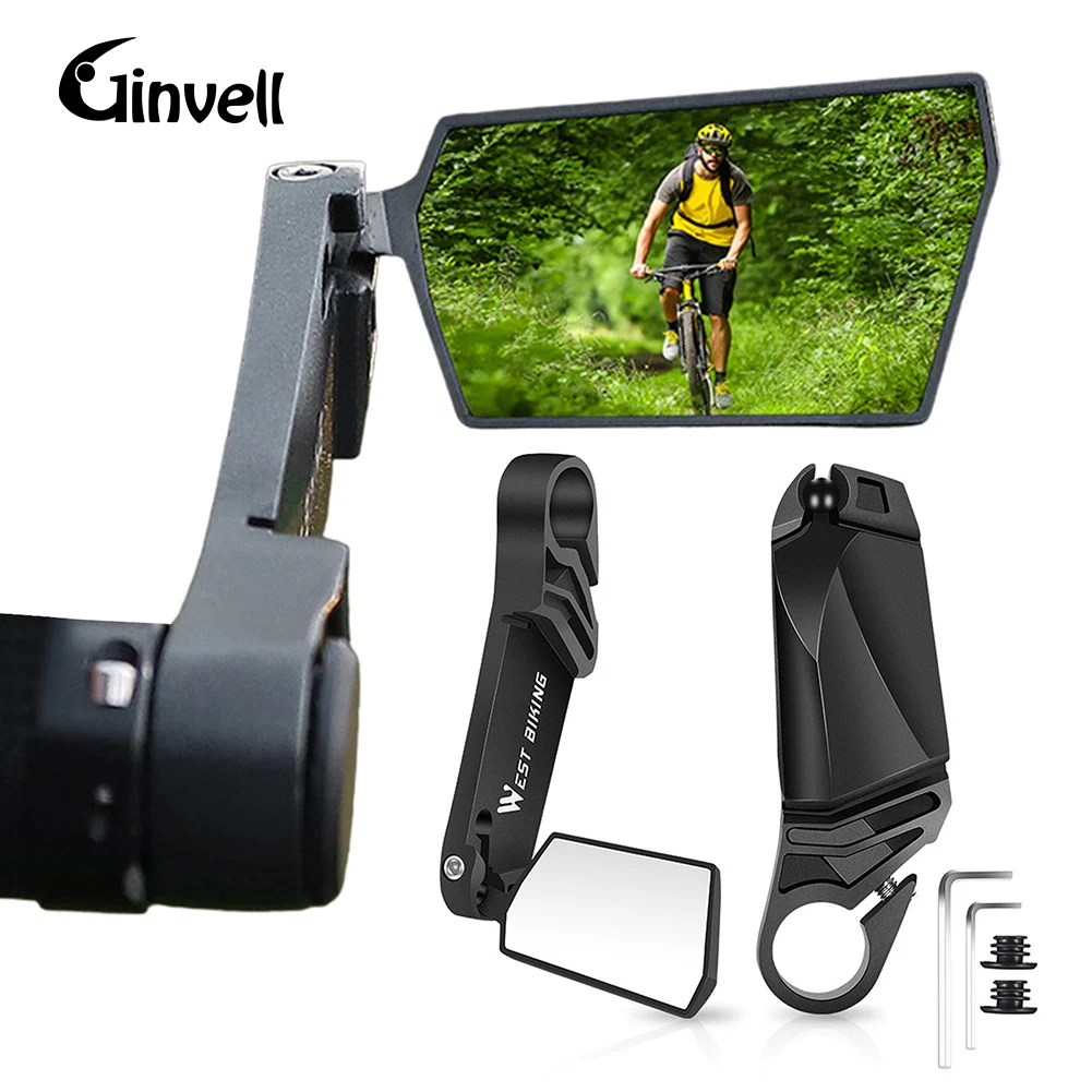 

2Pcs Bicycle Rearview Mirror for 22mm Handlebars 360 Degrees Rotatable Foldable Rear View Glass Mirror for MTB Road Folding Bike