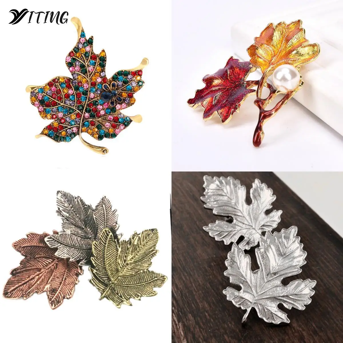 1 шт., брошь в виде кленового листа, металлическая, винтажная, женская, для девушек, изысканный воротник, отворот, булавка, модные ювелирные изделия, вечерние аксессуары для одежды