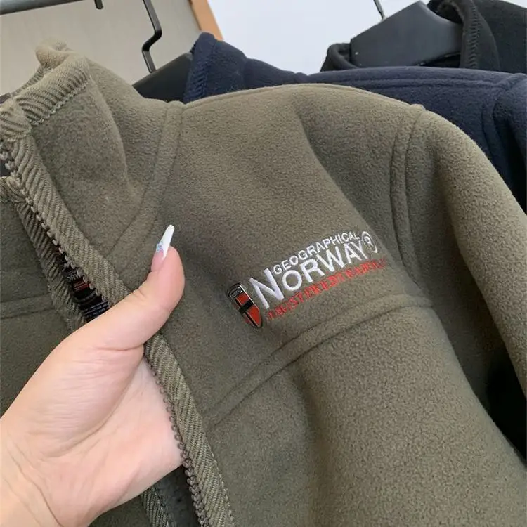 Норвезькая хлопчатобумажная куртка на флисовой подкладке утолщенная теплая