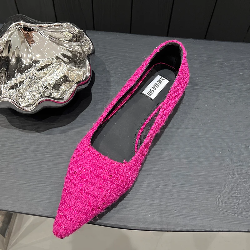 

Сандалии женские на плоской подошве, без застежки, с острым носком