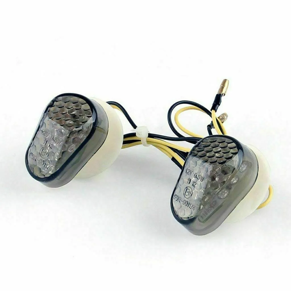 

1 Pair Motorcycle Turn Signal Light Smoke Flush Mount LED Blinker Embedded Installation Signal Indicator Waterproof Side Light