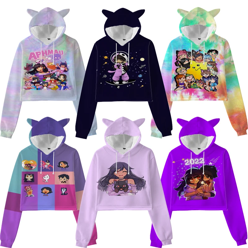 

Girls Anime Hoodie Aphmau Merch Hoodies for Women Cartoon Sweatshirts Teenagers Kids Bunny Ear Pullovers Adult Child Clothes