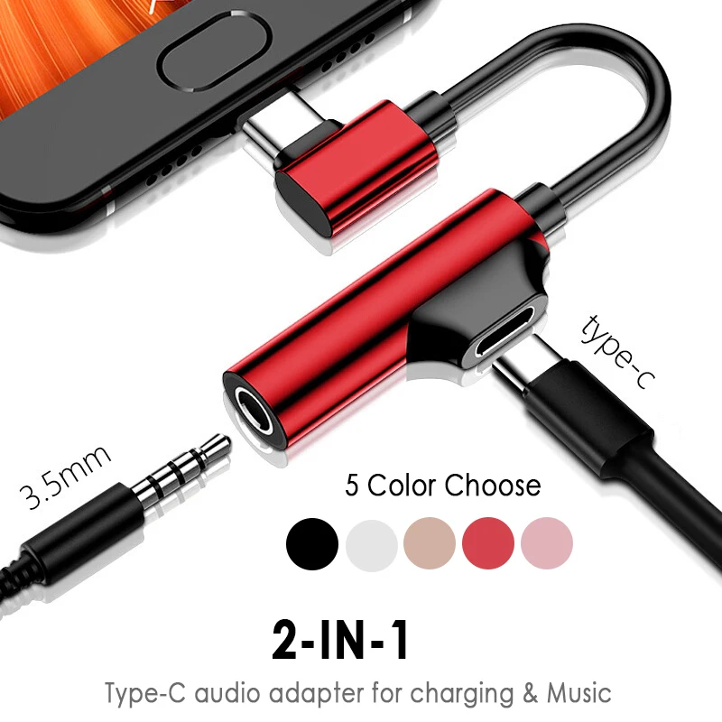 

Fast Headphone Jack Splitter Charging Audio Adapter USB Type C 3.5mm Earphone Connector For Samsung Galaxy S8 S9 S10 E Plus