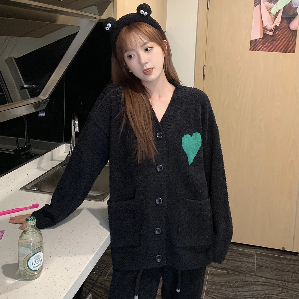 2024 высококачественный женский пижамный комплект полубархатная зимняя одежда