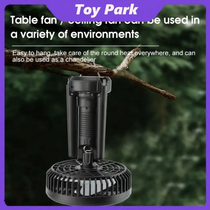 

Desk Tripod Stand Desk Fan Low-noise Camping Hanging Fan 18650 Lithium Battery With Night Light Ceiling Fan Camping Fan 10400mah