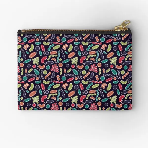 

Painted Microbes Dark Zipper Pouches Pure Storage Socks Wallet Women Panties Men Coin Money Key Pocket Bag Cosmetic Underwear