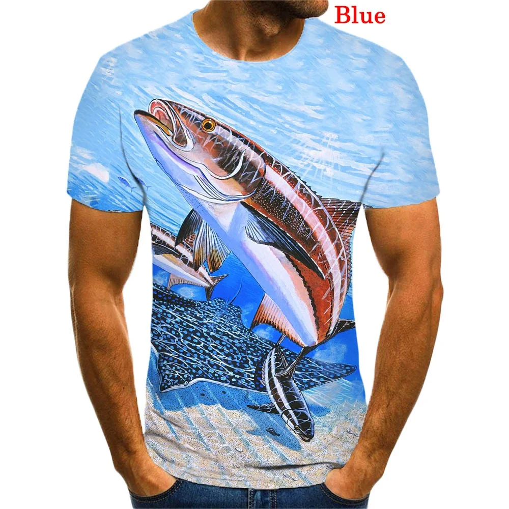 

2021 Summer Cool Men 3D Fish Hobby Carp Unisex Girl Cute Top Hipster Shirts