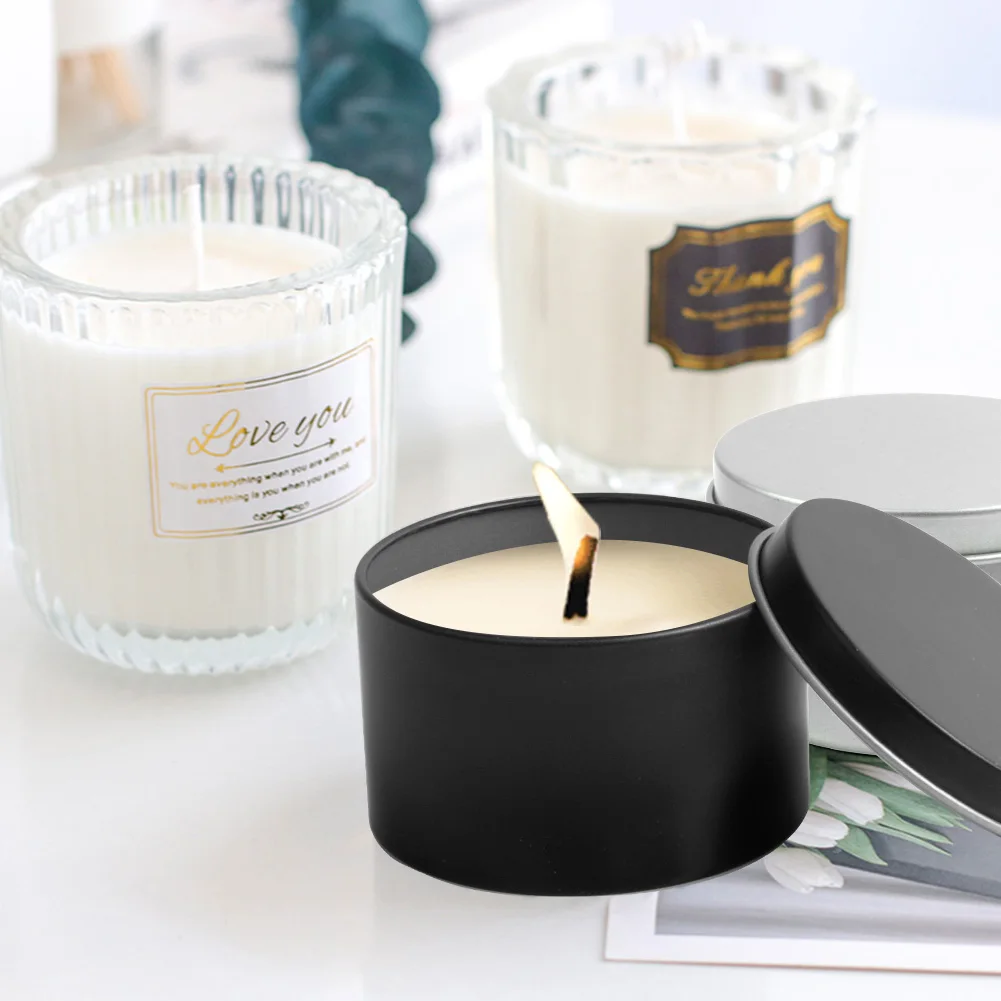 

12Pcs Luxury Candle Jars with Lid Bulk Round Candle Container Tins Empty Storage Box for DIY Salves Skin Care Beauty Samples