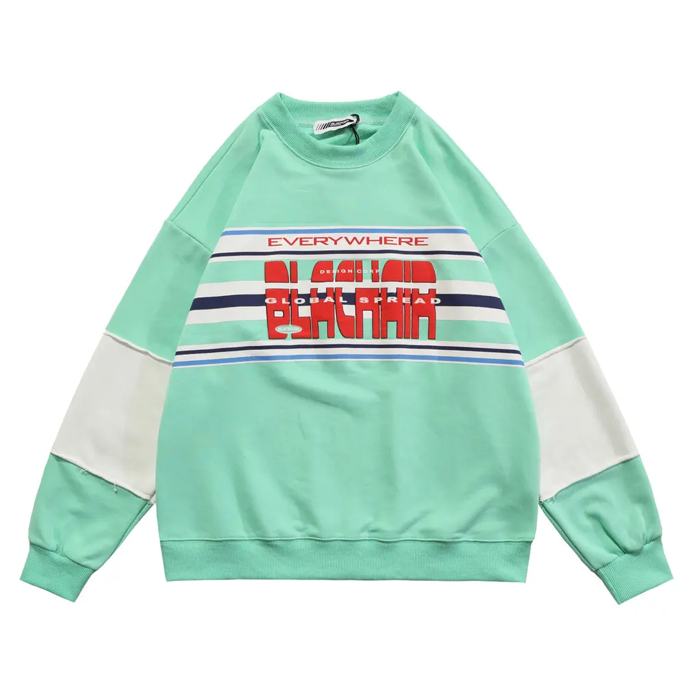 

Oversize Sweatshirt Terry Cloth Cotton O-neck Tops Vintage Foaming Print Streetwear Harajuku Casual Woman Clothes Sweetshirts