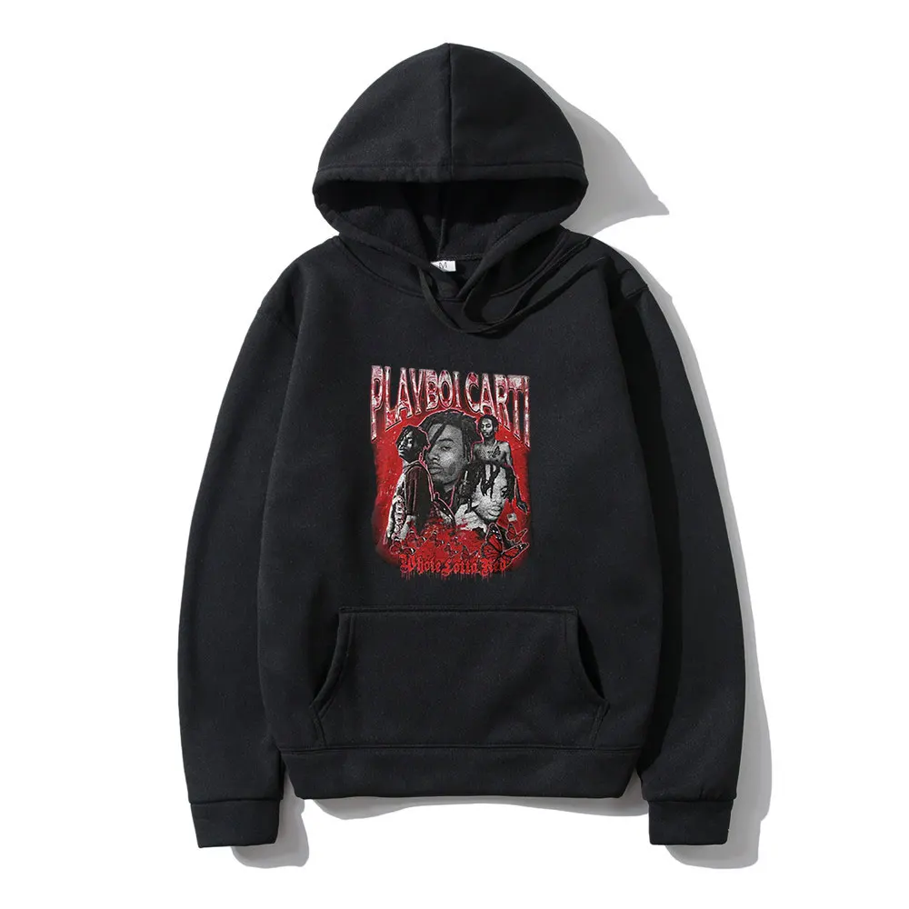

Хип-хоп Рэп певица Playboi Carti Новинка Harajuku классический индивидуальный принт зимняя свободная повседневная спортивная мужская толстовка с длинными рукавами тренд
