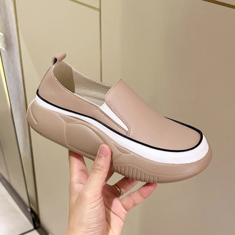 

Loafers women's 2022 spring and summer new retro fashion PU leather women's casual shoes thick bottom lazy slip-on fall shoes