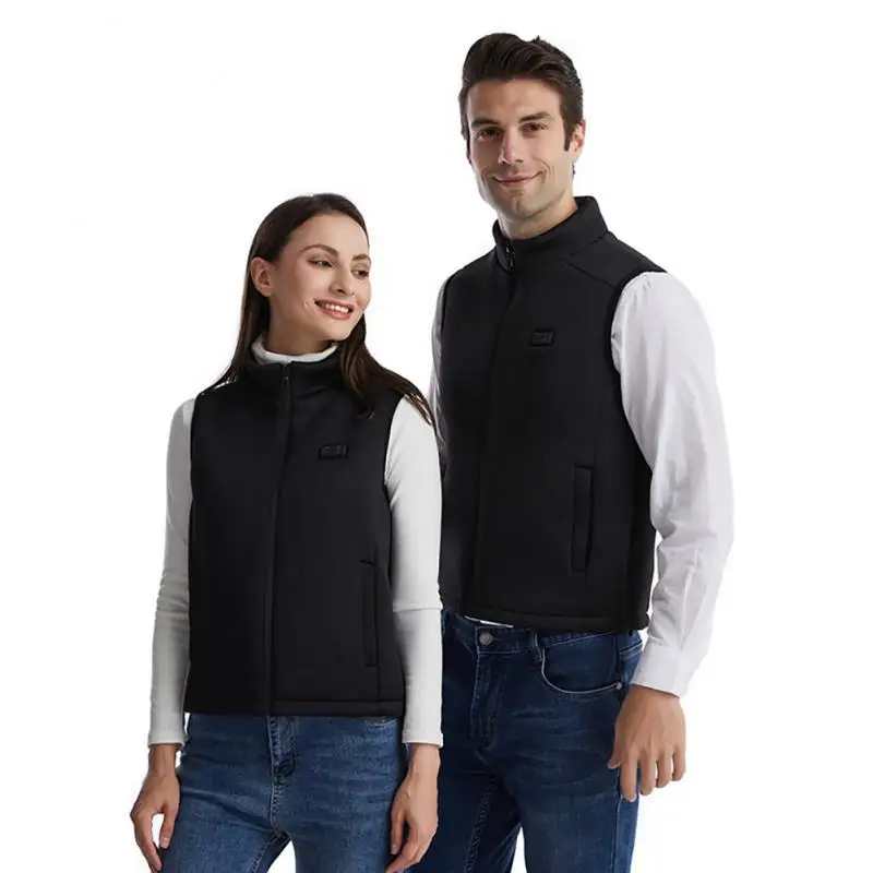 9PCS Heated Jacket Fashion Men Women Stand-up Collar V Neck Coat Intelligent USB Electric Outdoor Thermal Winter Warm Jacket