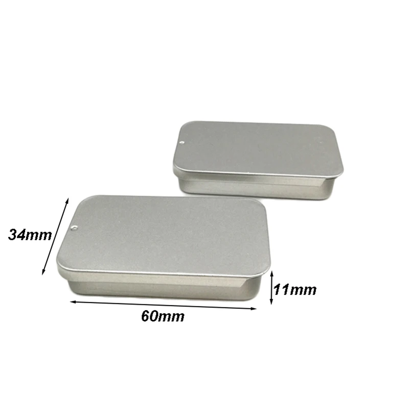 10Pcs Metal Rectangular Empty Mini Tin Box Bins Jar Slide Cover Storage Box Portable Containers Push Organizer Candy Pill Cases images - 6