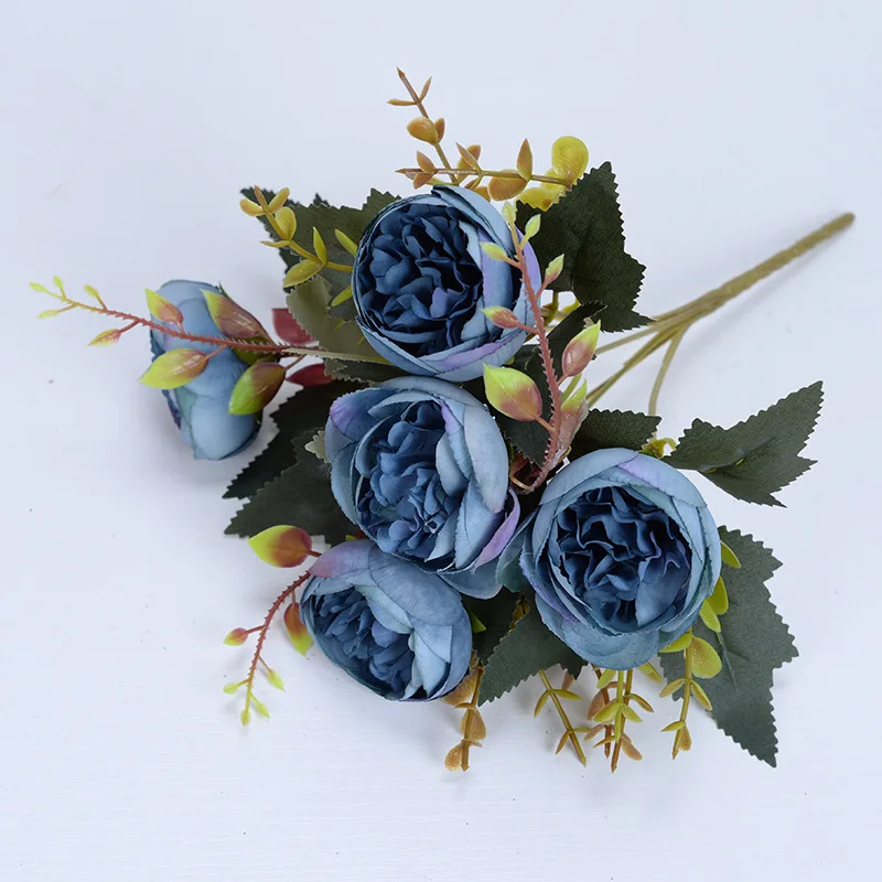 

6 Heads-Peony Small Artificial Flowers Home Wedding Table Hotel Decoration Simulation Peony Bouquet Ornaments Flower Wall Decor