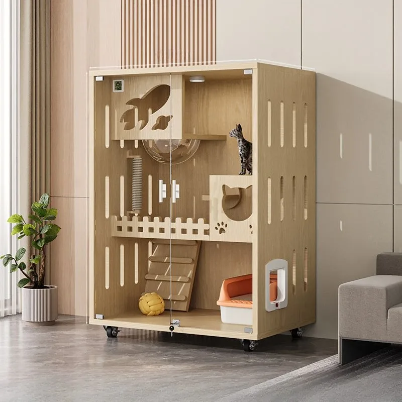 Шкаф для кошек из массива дерева домашняя большая клетка домашних животных
