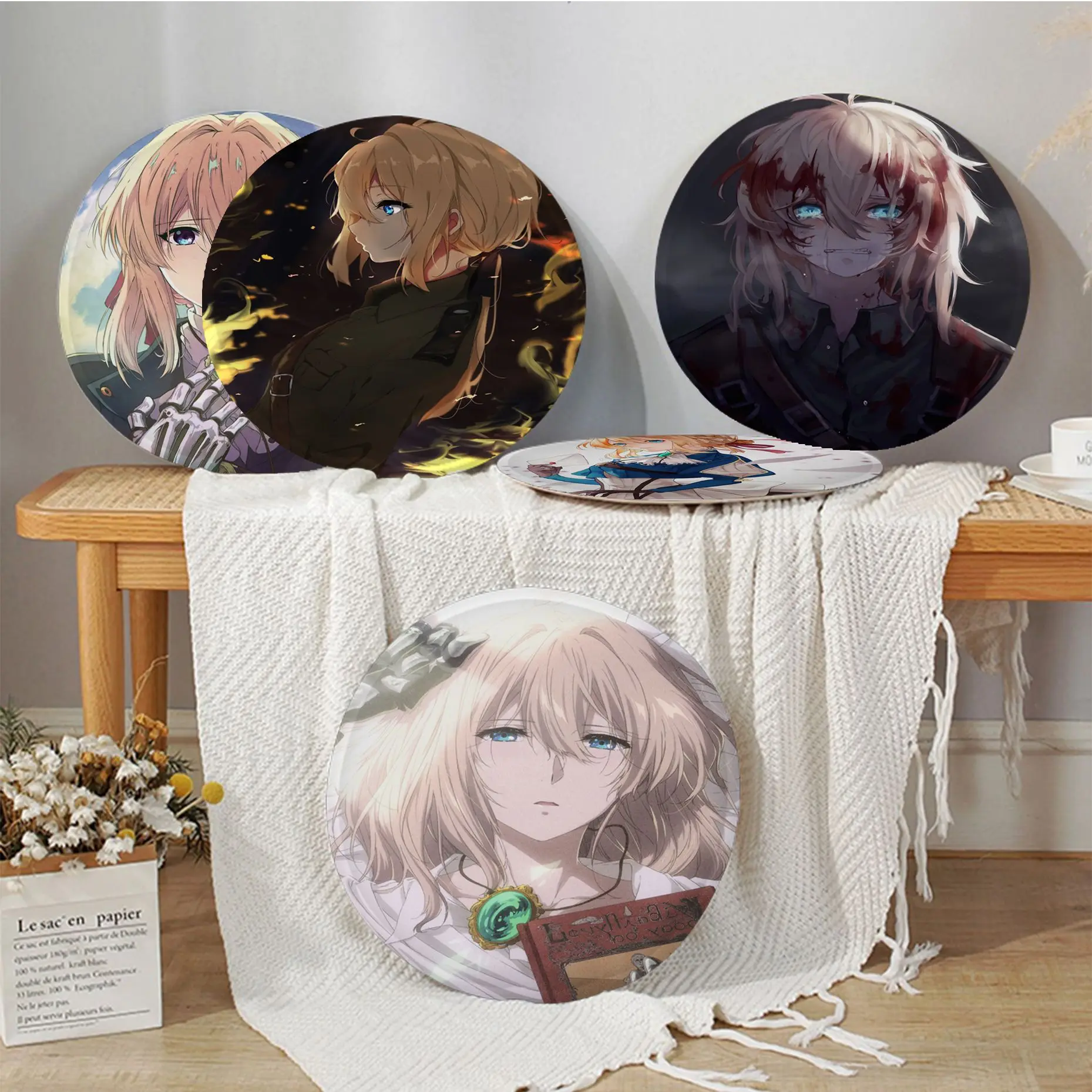 

Violet Evergarden Decorative Plush Cushion Home Back Cushion Soft Comfortable 50x50cm Chair Mat Pad